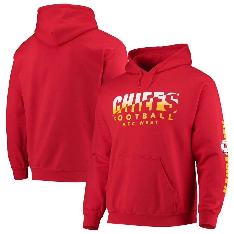 Men Kansas City Chiefs Junk Food Angled Pullover Hoodie Red